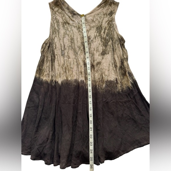 Sacred Thread Brown Tan Floral Embroidery Lightweight Blouse Size Medium OS - Picture 9 of 10